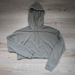 Fashion Nova Olive Green Womens Cropped Hoodie